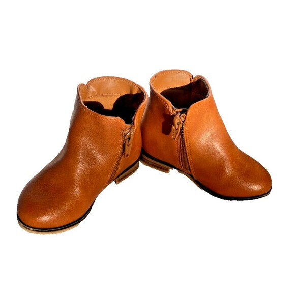 Cat & Jack Girls Brown Faux Leather Zip Up Fashion Ankle Boots Toddler-US Size 7 - Picture 2 of 6